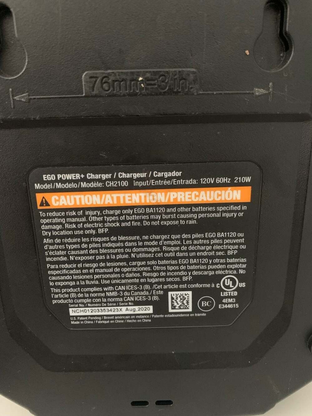 EGO Power+ CH2100 56V Lithium-Ion Standard Battery Charger - Picture 4 of 4